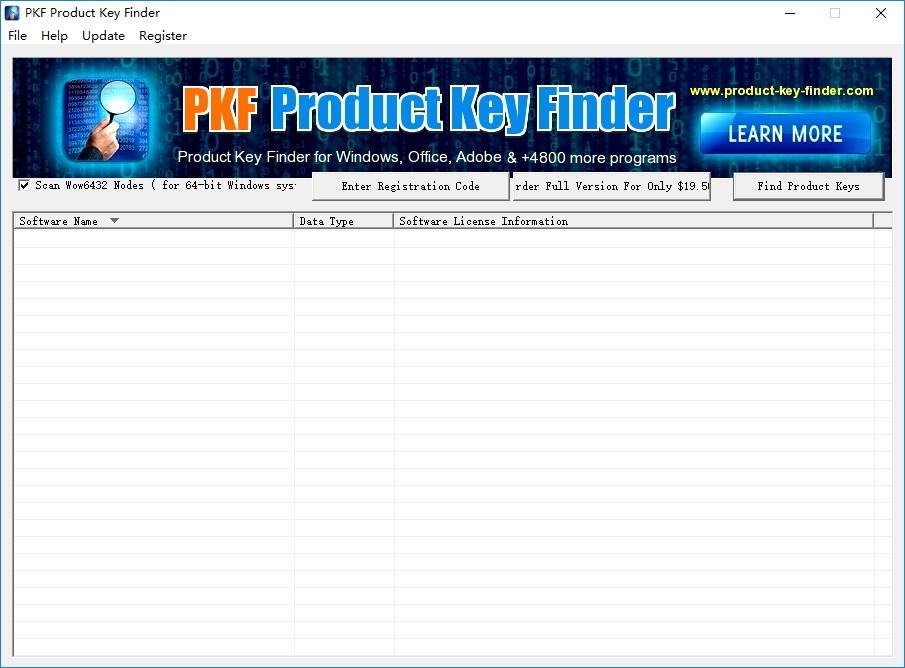 PKF Product Key Finder下载,密码找回工具,密码恢复