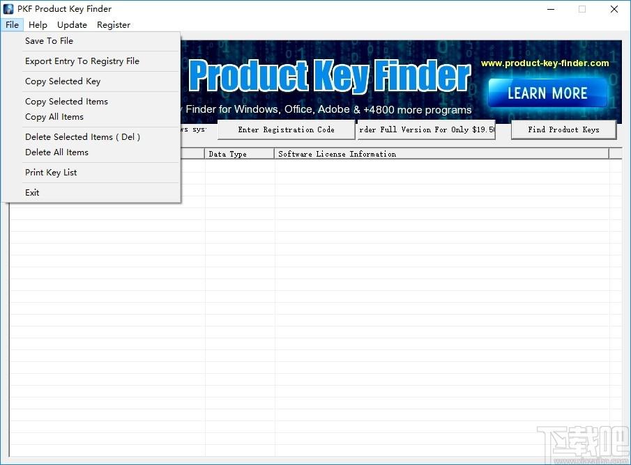 PKF Product Key Finder下载,密码找回工具,密码恢复